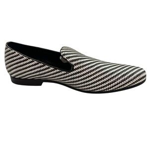 Giorgio Brutini Men's Cimron White/Black Basketweave Loafer Shoes 12M, 179006-1